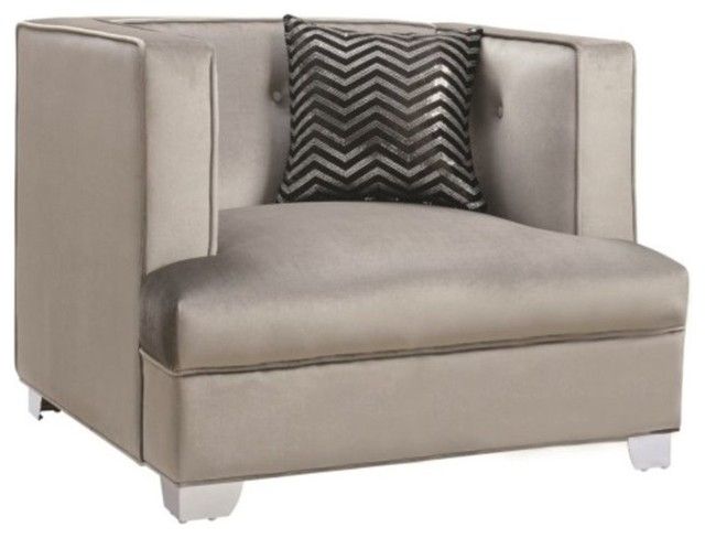Coaster Caldwell Contemporary Upholstered Chair, Silver Pertaining To Caldwell Armchairs (View 10 of 20)