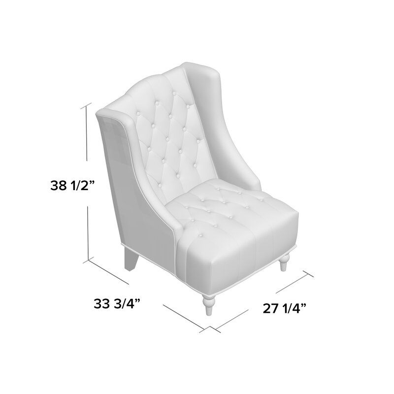 Contreras 21" Wingback Chair Inside Allis Tufted Polyester Blend Wingback Chairs (View 10 of 20)