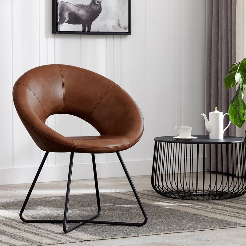 Featured Photo of 2024 Latest Coomer Faux Leather Barrel Chairs