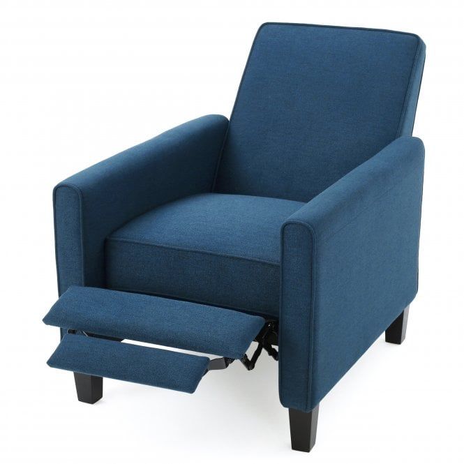 Dara Dark Blue Fabric Recliner Club Chair For Dara Armchairs (Photo 18 of 20)