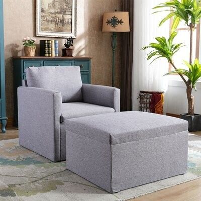 Delyn 76" W Armchair And Ottoman For Louisiana Barrel Chairs And Ottoman (Photo 14 of 20)