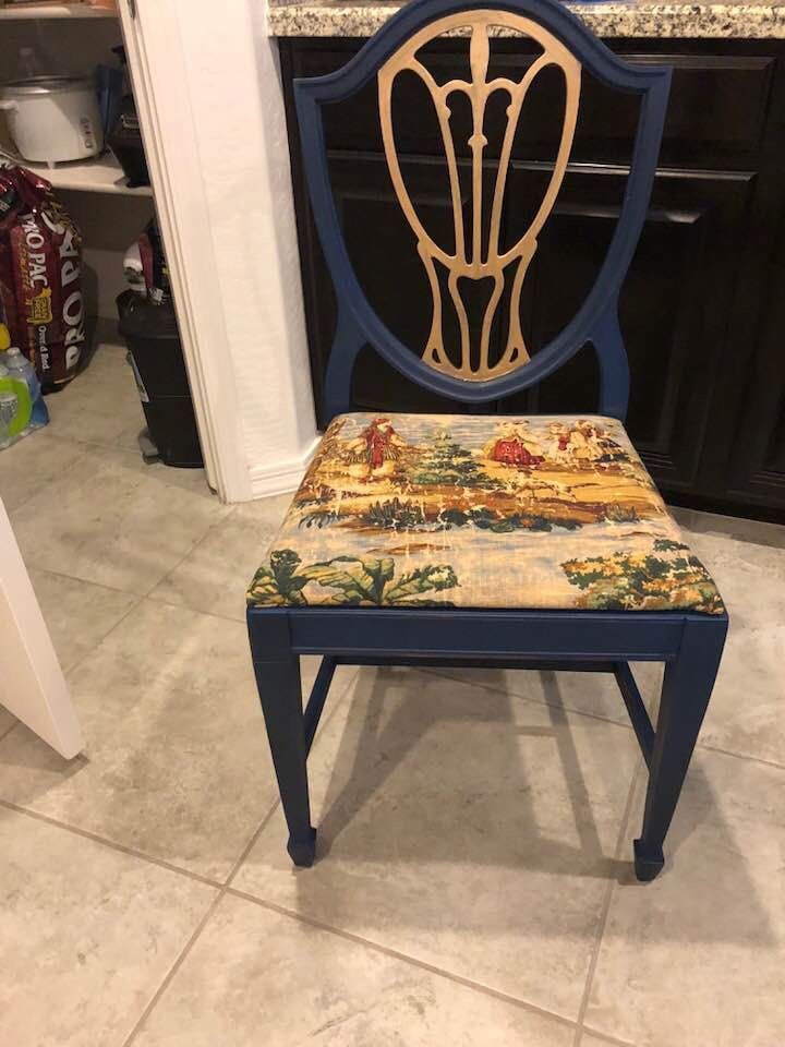 Desk Chair Painted With Chalk Paint Booth 425 Brass Pertaining To Goodyear Slipper Chairs (View 11 of 20)