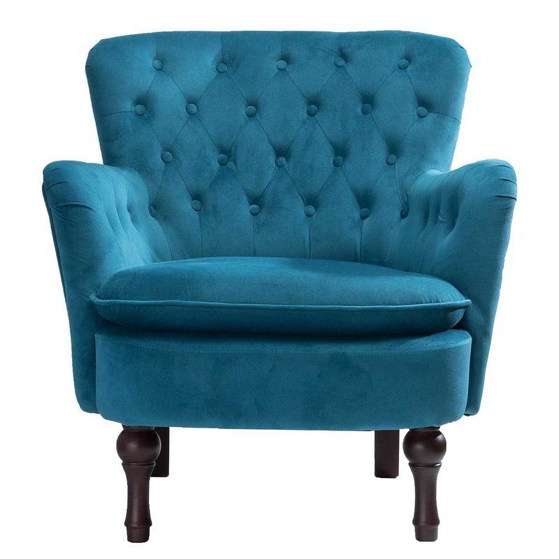 Didonato Velvet Tufted Upholstered Armchair | Armchair Inside Didonato Tufted Velvet Armchairs (View 6 of 20)