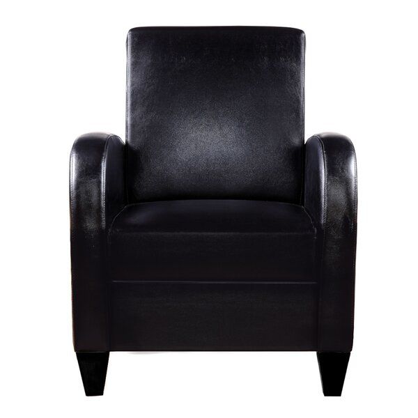 Distinction Leather Sleek Spring Chair With Annegret Faux Leather Barrel Chair And Ottoman Sets (View 11 of 20)