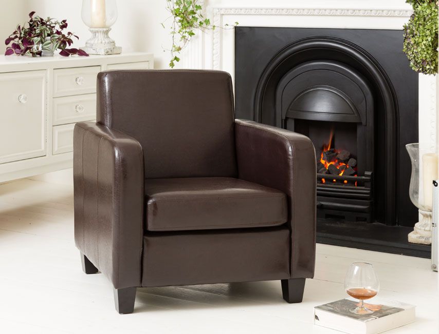 Dorchester Armchair Brown With Dorcaster Barrel Chairs (View 15 of 20)