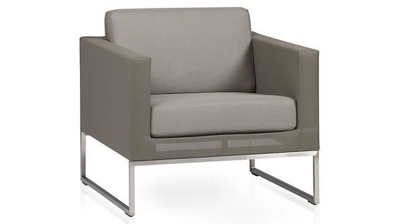 Dune Taupe Lounge Chair With Sunbrella Cushions + Reviews In Navin Barrel Chairs (View 15 of 20)