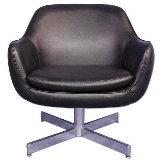 Eames Faux Leather Black Lounge Office Chair Armchair Side Mid Century  Modern Inside Montenegro Faux Leather Club Chairs (Photo 17 of 20)