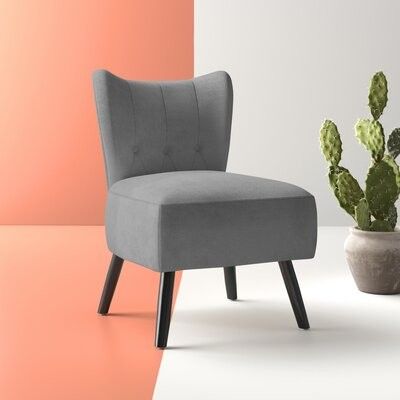 Easterling Velvet Slipper Chair Fabric: Gray Velvet With Easterling Velvet Slipper Chairs (View 6 of 20)