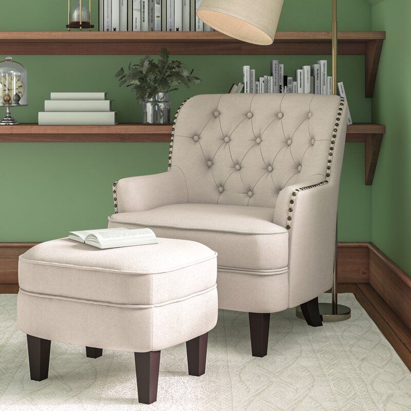 Elroy Wingback Chair And Ottoman Intended For Galesville Tufted Polyester Wingback Chairs (Photo 20 of 20)
