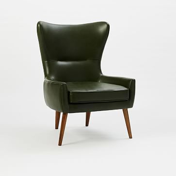 Erik Leather Wing Chair | Leather Wing Chair, Leather Inside Liston Faux Leather Barrel Chairs (Photo 9 of 20)