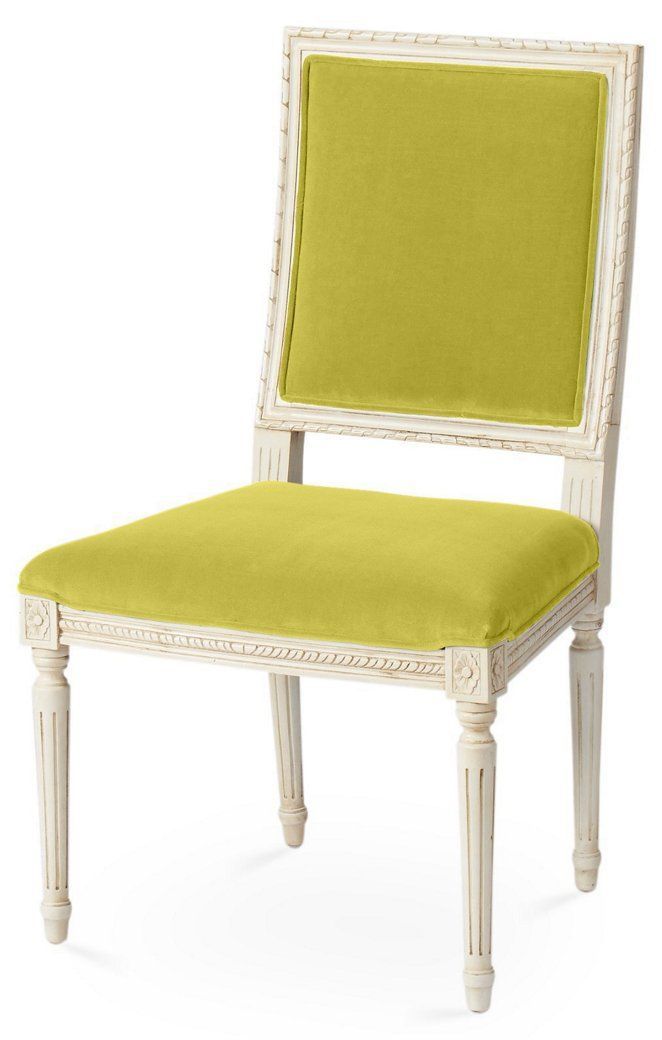 Exeter Side Chair, Chartreuse Velvet – Furniture – Sale Intended For Exeter Side Chairs (View 3 of 20)