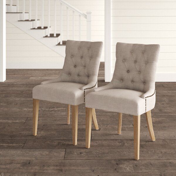 Fairman Tufted Upholstered Side Chair In Gray Within Madison Avenue Tufted Cotton Upholstered Dining Chairs (set Of 2) (Photo 6 of 20)