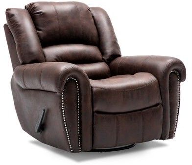 Felicien Faux Leather Manual Swivel Recliner Fabric: Tan With Brookhhurst Avina Armchairs (Photo 11 of 20)