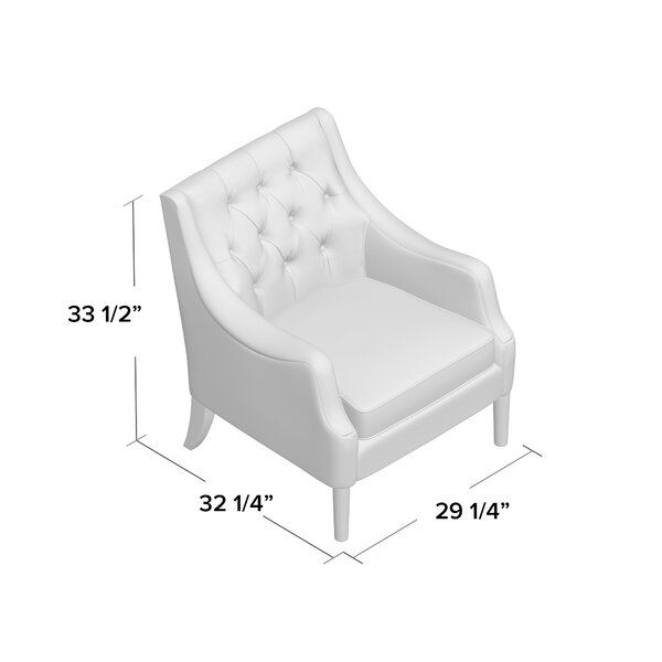 Galesville 29.25" W Tufted Polyester Wingback Chair Within Galesville Tufted Polyester Wingback Chairs (Photo 3 of 20)