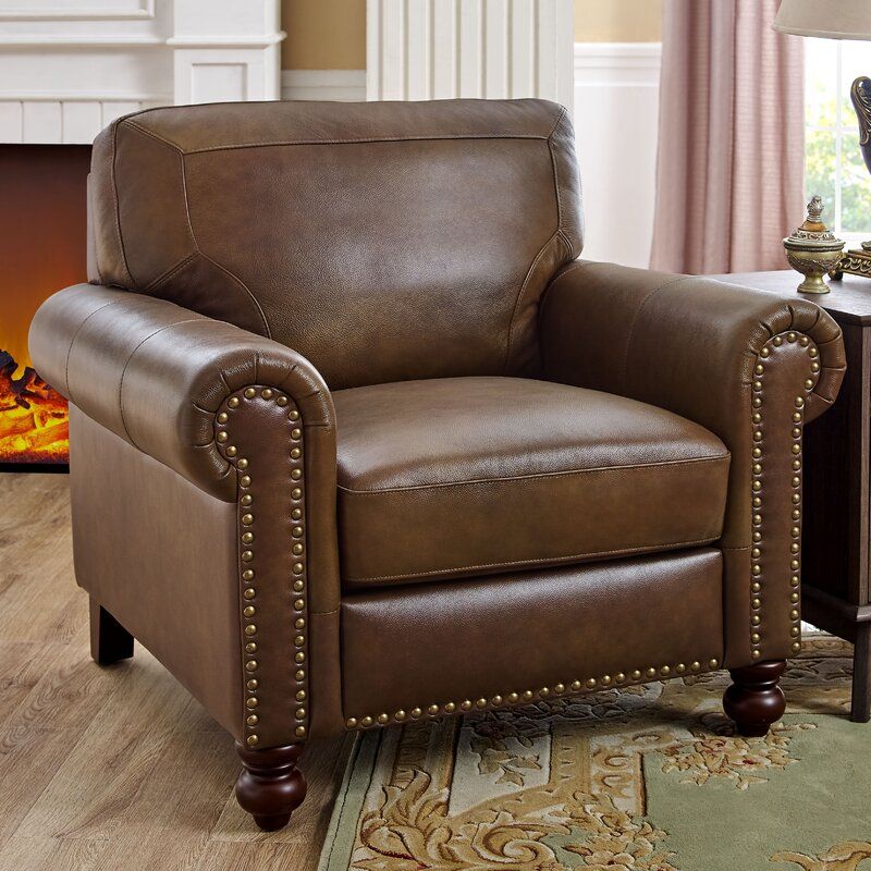 Garr 41" W Leather Match Armchair In Cohutta Armchairs (View 5 of 20)