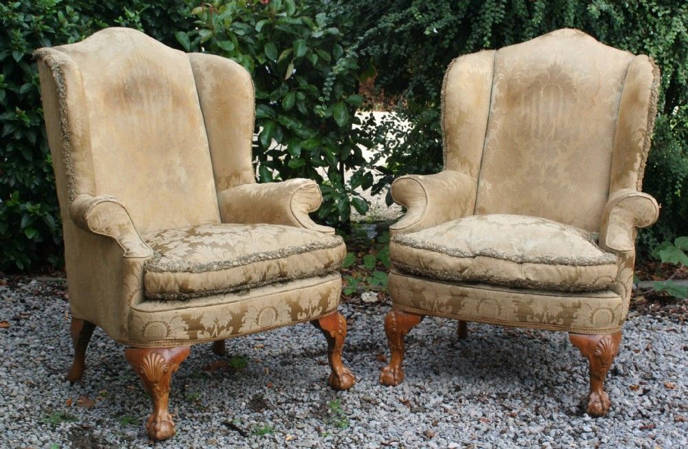 Good Walnut Queen Anne Style 3 Piece Suite, Circa 1910 Within Reynolds Armchairs (Photo 8 of 20)