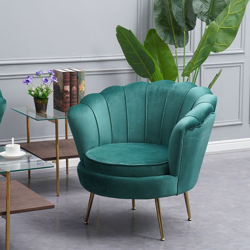 Graphic Customization Flower Lounge Chairs Modern Gold Stainless Steel  Accent Green Finger Flower Shape Armchair Occasional Club Velvet Lounge  Single Sofa Chairs Pertaining To Cohutta Armchairs (View 17 of 20)