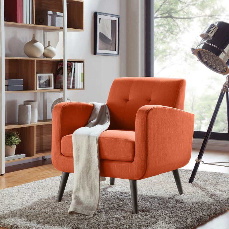 Hashtag Home Araceli Armchair & Reviews | Wayfair.ca Within Chaithra Barrel Chair And Ottoman Sets (Photo 12 of 20)