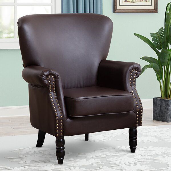 Heckson 29.9" W Faux Leather Armchair Pertaining To Jarin Faux Leather Armchairs (Photo 16 of 20)