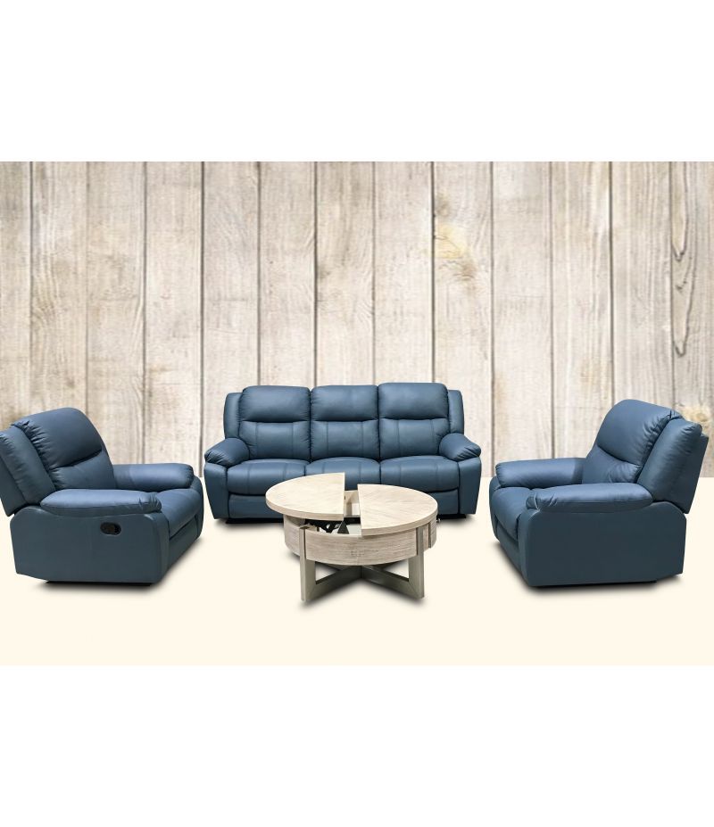 Jill Leather Recliner Lounge Suite Set (3 Seater +2 Seater + Intended For Jill Faux Leather Armchairs (Photo 19 of 20)