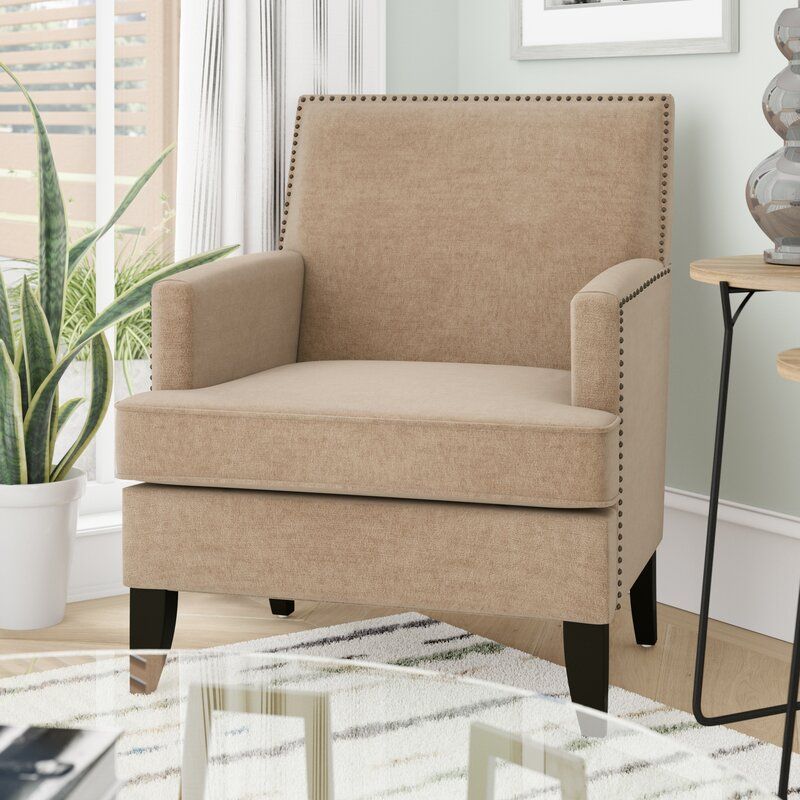 Kade 29" W Polyester Cotton Linen Armchair With Leia Polyester Armchairs (View 14 of 20)