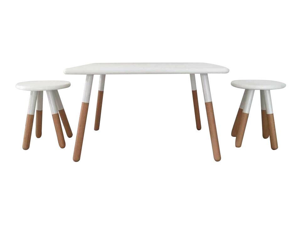 Kids 3 Piece Square Table And Stool Set | Kids Table Chair Regarding Ansby Barrel Chairs (Photo 17 of 20)