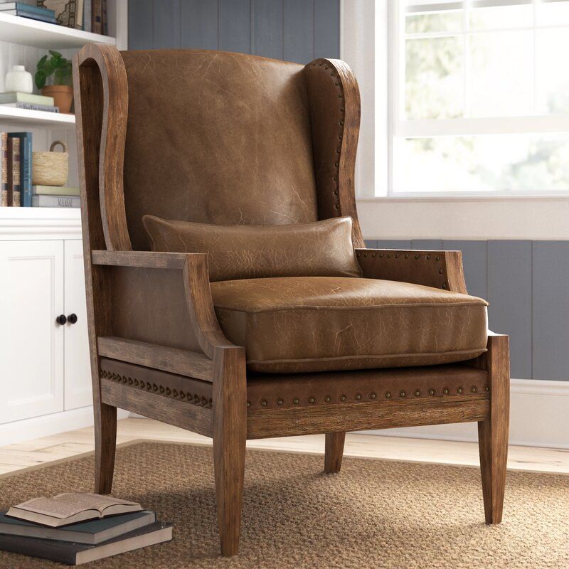 Laurel 28" W Wingback Chair Intended For Marisa Faux Leather Wingback Chairs (View 13 of 20)