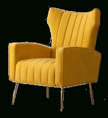 Lauretta Wingback Chair | Yellow With Lauretta Velvet Wingback Chairs (View 4 of 20)