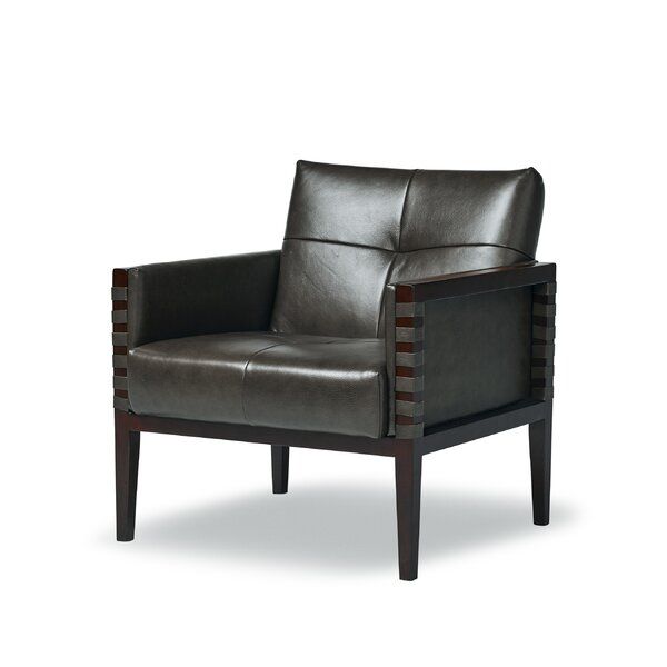 Leather Strap Accent Chair Intended For Sheldon Tufted Top Grain Leather Club Chairs (View 16 of 20)