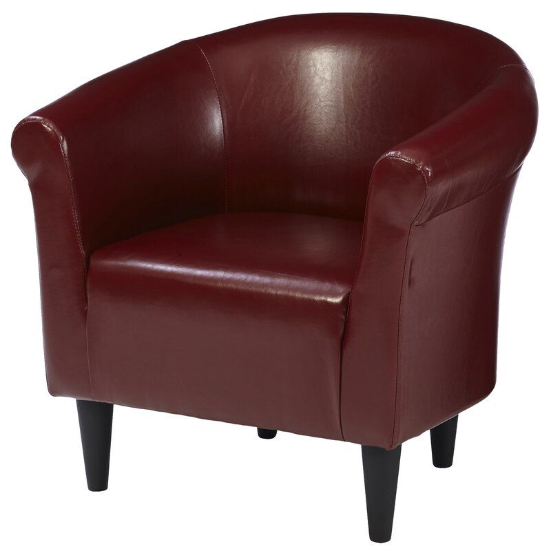 Liam 30.5" W Faux Leather Barrel Chair Intended For Liam Faux Leather Barrel Chairs (Photo 1 of 20)