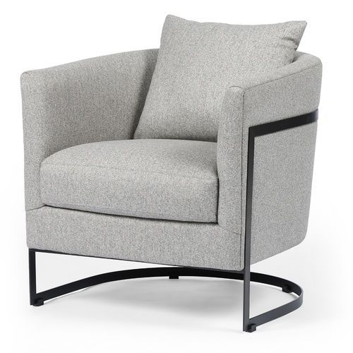 Liam Modern Grey Curved Club Chair In 2020 | Barrel Chair In Liam Faux Leather Barrel Chairs (Photo 16 of 20)