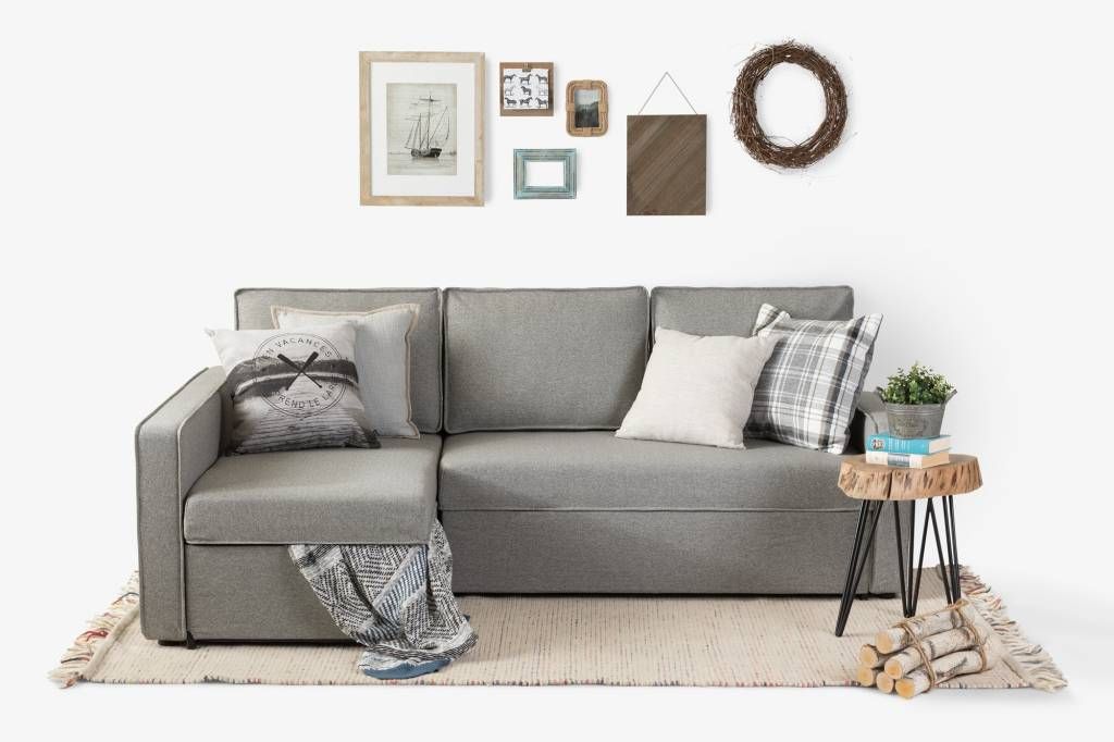 Live It Cozy Sectional Sofa Bed With Storage, Gray Fog With Regard To Live It Cozy Armchairs (Photo 5 of 20)