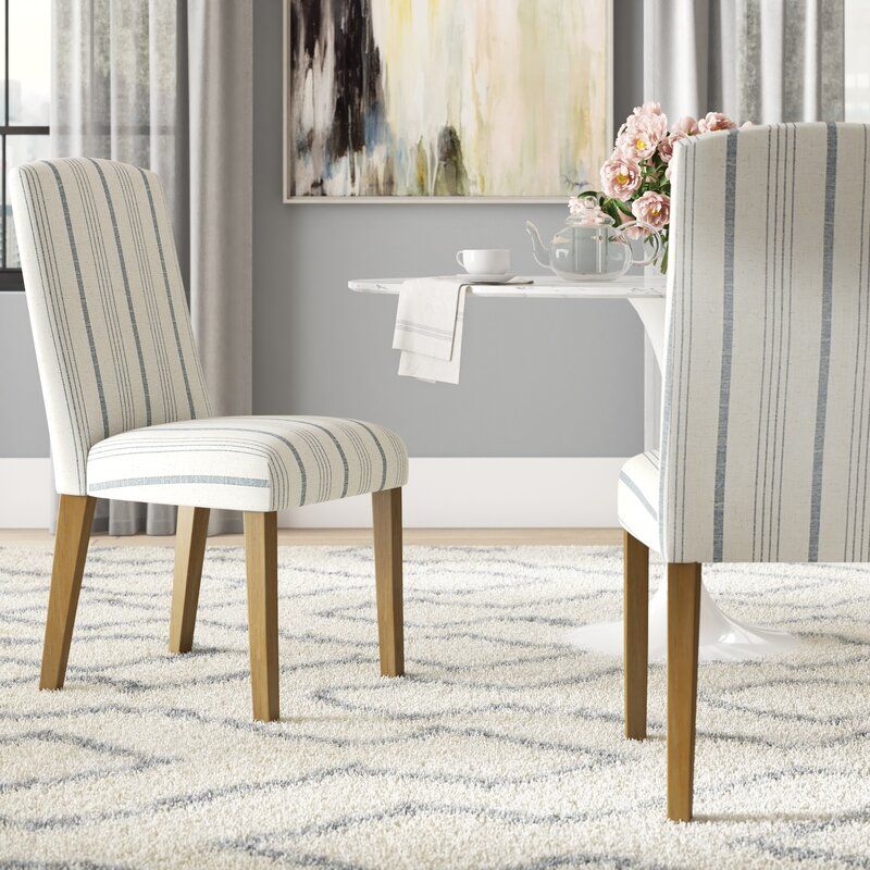 Louis Upholstered Dining Chair With Regard To Bob Stripe Upholstered Dining Chairs (set Of 2) (View 15 of 20)