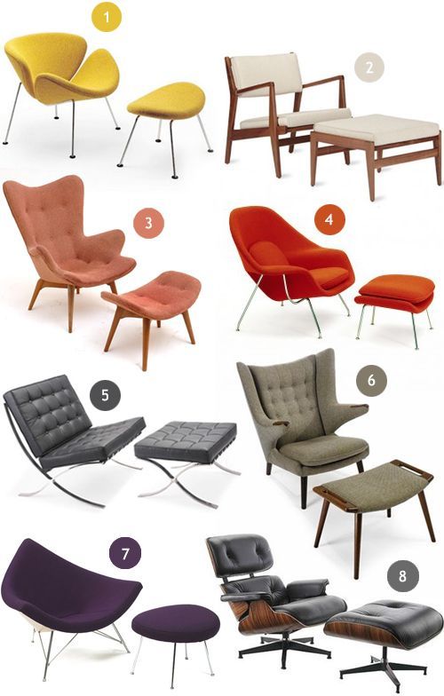 Lounge Chairs Om Lekker Languit Te Gaan | Mid Century Modern Regarding Modern Armchairs And Ottoman (View 8 of 20)