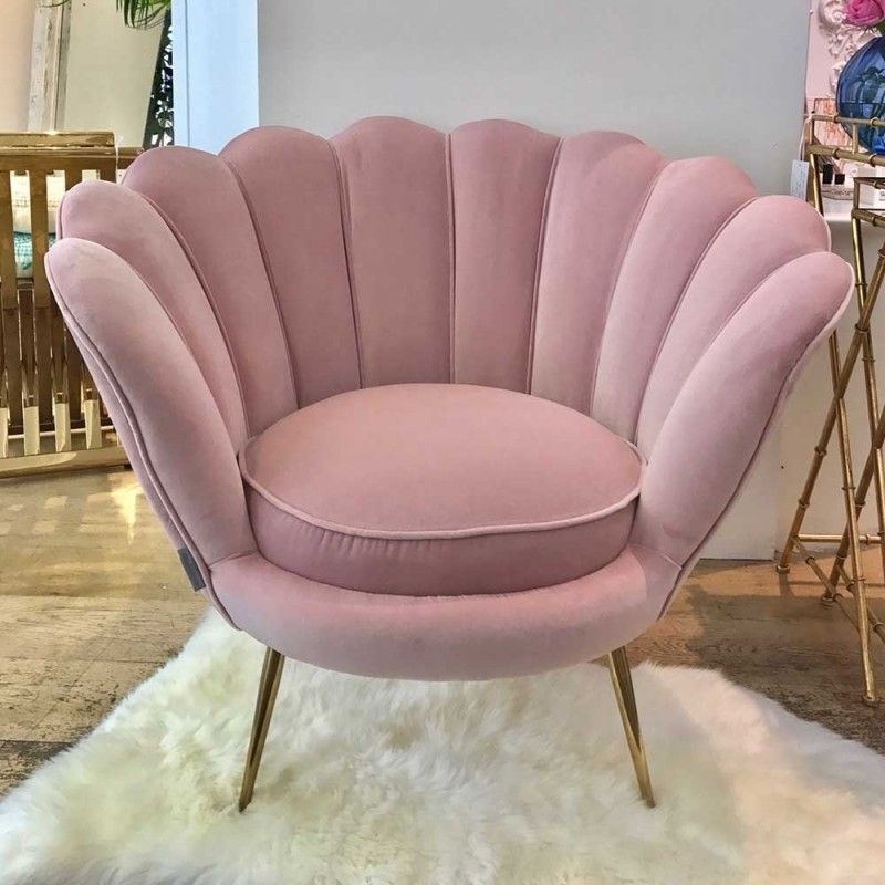 Luxury Trapezium Armchair – Antique Rose | Art Deco Chair With Regard To Grinnell Silky Velvet Papasan Chairs (View 9 of 20)