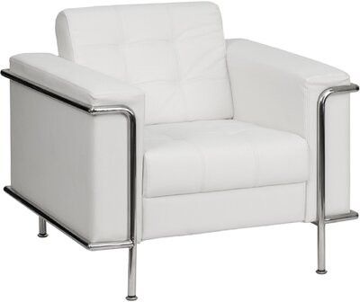 Machias 36.75" W Tufted Faux Leather Armchair Fabric: White Faux Leather Within Autenberg Armchairs (Photo 15 of 20)