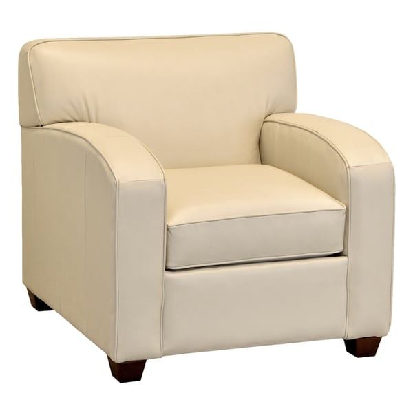 Made In Usa Hawthorn Cream Top Grain Leather Loveseat Inside Sheldon Tufted Top Grain Leather Club Chairs (View 14 of 20)