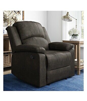 Manual Recliner Large Armchair Faux Suede Lifestyle With Reynolds Armchairs (Photo 10 of 20)