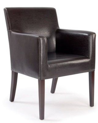 Metro Brown Leather Armchair Pertaining To Jill Faux Leather Armchairs (Photo 13 of 20)