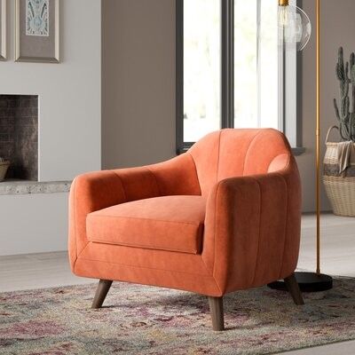 Mistanatm Boevange Sur Attert Armchair Mistana Upholstery Color: Stax Rust Throughout Focht Armchairs (View 16 of 20)