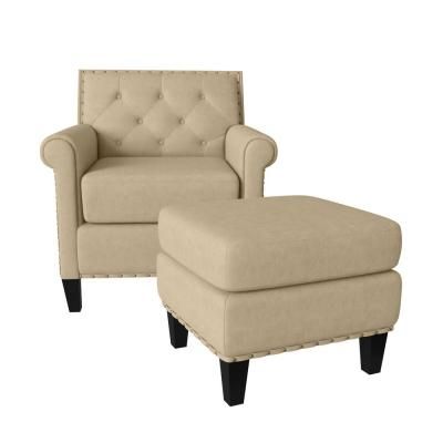 Modern – Beige – Accent Chairs – Chairs – The Home Depot In Faux Leather Barrel Chair And Ottoman Sets (View 13 of 20)