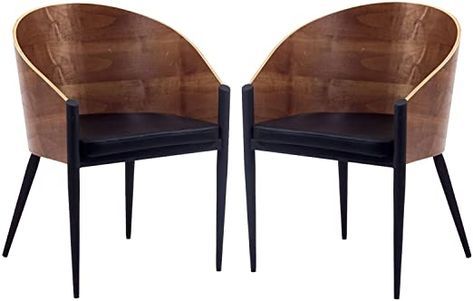 Modway Cooper Mid Century Two Dining Chairs In Faux Leather Inside Bernardston Armchairs (Photo 10 of 20)