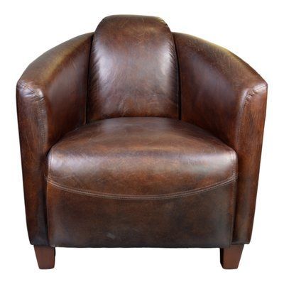 Moe's Home Collection 29" W Top Grain Leather Armchair Intended For Sheldon Tufted Top Grain Leather Club Chairs (View 11 of 20)