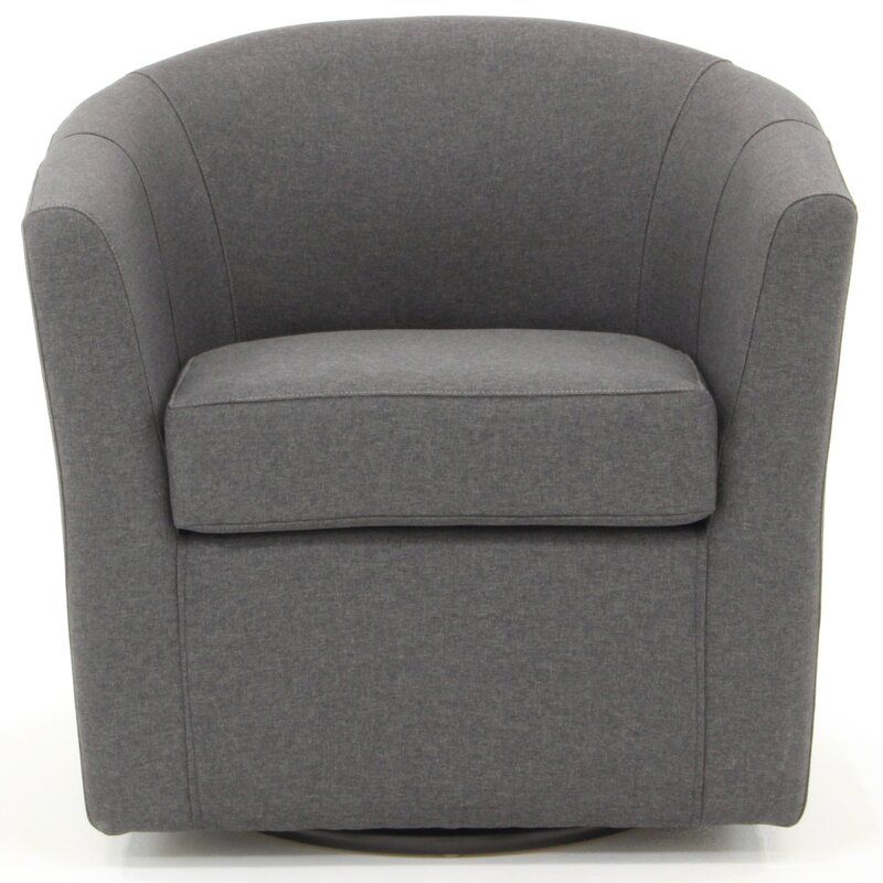 Molinari Swivel Barrel Chair Intended For Danow Polyester Barrel Chairs (Photo 6 of 20)