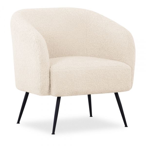 Nashville Armchair, Boucle Upholstered, Cream In Dara Armchairs (View 10 of 20)