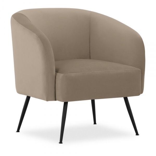Nashville Armchair, Velvet Upholstered, Taupe Throughout Dara Armchairs (View 9 of 20)