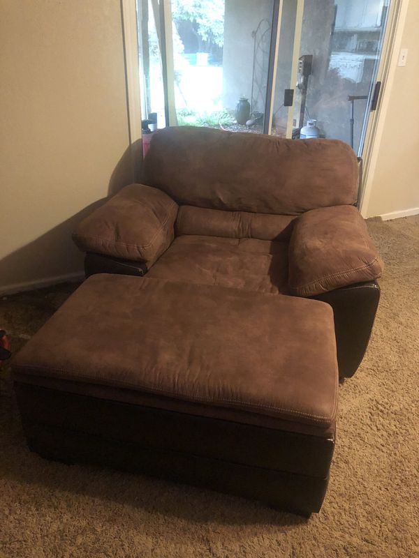 New And Used Chair With Ottoman For Sale In Modesto, Ca With Lucea Faux Leather Barrel Chairs And Ottoman (View 13 of 20)