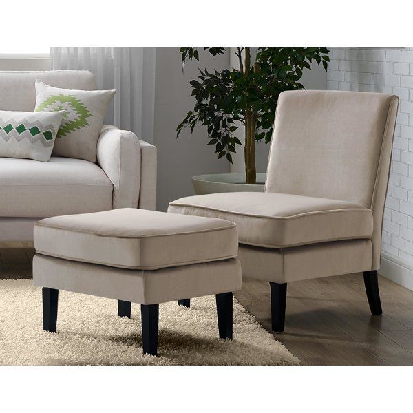 Olivia Slipper Chair | Chair And Ottoman, Chair And Ottoman With Chaithra Barrel Chair And Ottoman Sets (Photo 9 of 20)