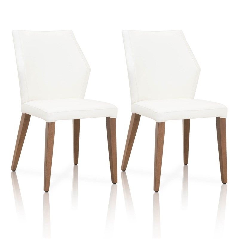 Oslo Leather Dining Side Chair In Alabaster (set Of 2 Intended For Liston Faux Leather Barrel Chairs (View 17 of 20)