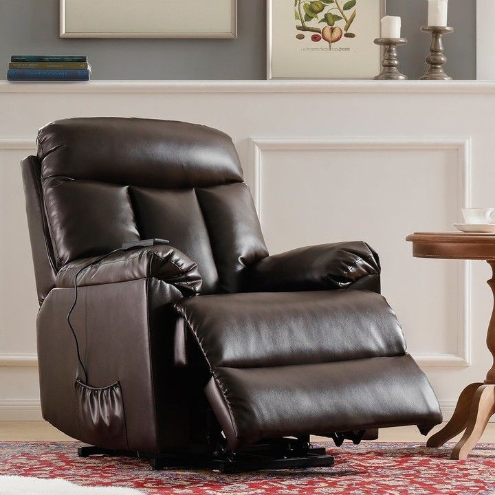 Overstock Lift Chair And Power Pu Leather Living Room Heavy Duty Reclining  Mechanism With Brookhhurst Avina Armchairs (View 10 of 20)